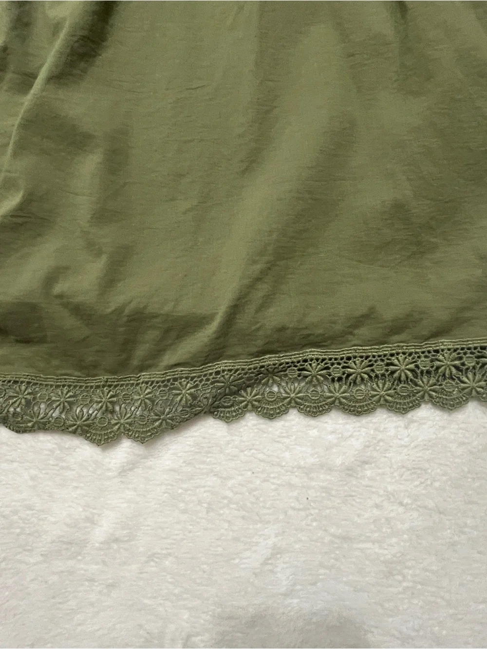 Old Navy NWT Olive Green (Bare Ground) Lace Trim Square Neck Blouse Top Size 3X